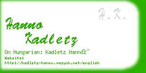 hanno kadletz business card